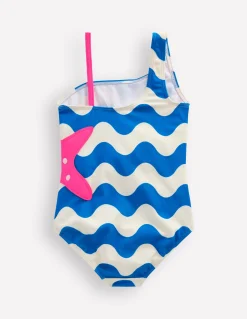 Boden Maillots & Tenues De Plage-Maillot de bain asymétrique à appliqué Étoiles de mer vague bleu martin-pêcheur