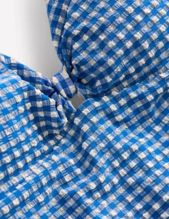 Boden Maillots De Bain-Maillot de bain dos-nu avec nœud Bleu vif, vichy