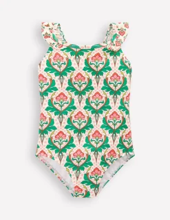 Boden Maillots & Tenues De Plage-Maillot de bain Hallie à bretelles volantées Motif floral xylographique multi