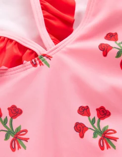 Boden Maillots & Tenues De Plage-Maillot de bain Hallie à bretelles volantées Motif Posy rose chewing-gum