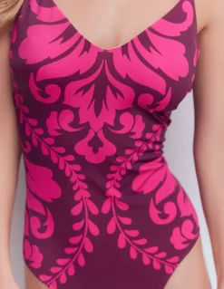 Boden Maillots De Bain-Maillot de bain imprimé à bretelles Aronia, motif Decorative Lattice