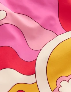 Boden Maillots & Tenues De Plage-Maillot de bain imprimé croisé dans le dos Motif Sixties Sunrise rouge cannelle