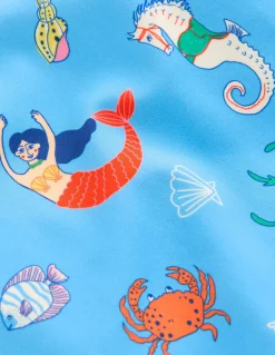 Boden Maillots & Tenues De Plage-Maillot de bain imprimé croisé dans le dos Sirènes bleu cabanon