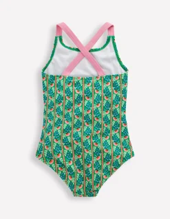 Boden Maillots & Tenues De Plage-Maillot de bain imprimé croisé dans le dos Motif Floral Vine vert