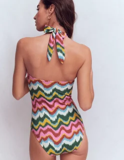 Boden Maillots De Bain-Maillot de bain Kythira froncé Multi, vague zigzag