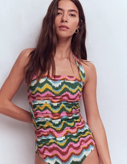 Boden Maillots De Bain-Maillot de bain Kythira froncé Multi, vague zigzag
