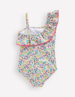 Boden Maillots & Tenues De Plage-Maillot de bain Lila asymétrique Motif floral papillon rose craie