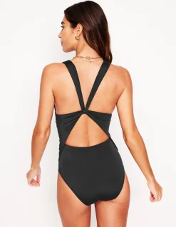 Boden Maillots De Bain-Maillot de bain Mykonos à encolure en V profonde Noir