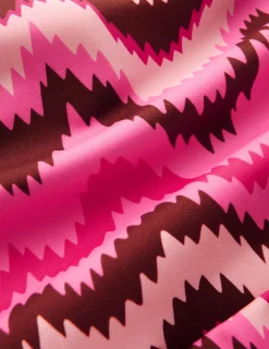 Boden Maillots De Bain-Maillot de bain Mykonos à encolure en V profonde Punch rose, vague zigzag