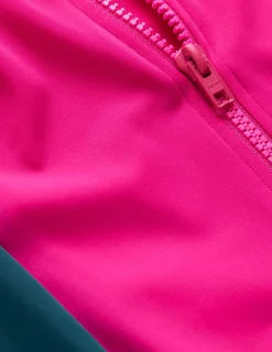 Boden Maillots De Bain-Maillot de bain sport à manches raglan Rose, colourblock