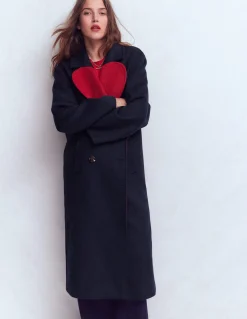 Boden Manteaux & Vestes-Manteau en laine Cocoon Bleu Marine Cœur