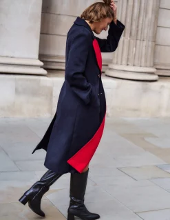 Boden Manteaux & Vestes-Manteau en laine Cocoon Bleu Marine Cœur