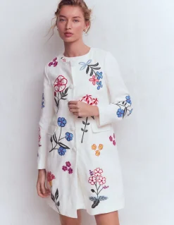 Boden Ensembles Assortis|Manteaux & Vestes-Manteau long brodé Brodé ivoire