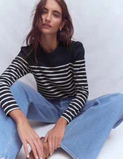 Boden Tops & T-Shirts-Marinière à épaules boutonnées Bleu Marine/Ivoire