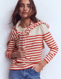 Boden Tops & T-Shirts-Marinière à épaules boutonnées Lait de coco et salsa