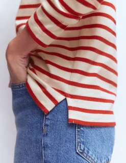 Boden Tops & T-Shirts-Marinière à épaules boutonnées Lait de coco et salsa