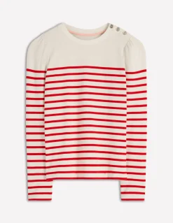 Boden Tops & T-Shirts-Marinière à épaules boutonnées Lait de coco et salsa