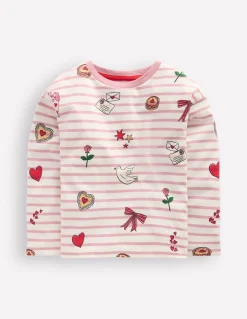 Boden Tops & T-Shirts-Marinière décontractée Rayé Saint-Valentin rose