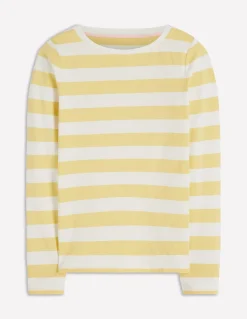 Boden Tops & T-Shirts-Marinière Olivia à manches longues Rayé citron sombre et ivoire