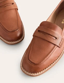 Boden Tenues De Travail|Chaussures Plates-Mocassins Nya Cuir fauve bruni