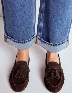 Boden Tenues De Travail|Mocassins-Mocassins souples à fronces Chocolat