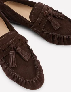 Boden Tenues De Travail|Mocassins-Mocassins souples à fronces Chocolat