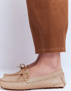 Boden Mocassins|Chaussures Plates-Mocassins souples Heidi à surpiqûres Écru