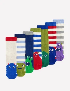 Boden Chaussettes & Sous-Vêtements-7 paires de chaussettes Monstres