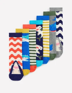 Boden Chaussettes & Sous-Vêtements-7 paires de chaussettes Motif requins