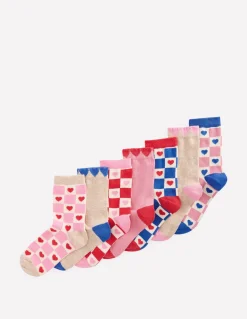 Boden Chaussettes & Collants-7 paires de chaussettes Cœurs