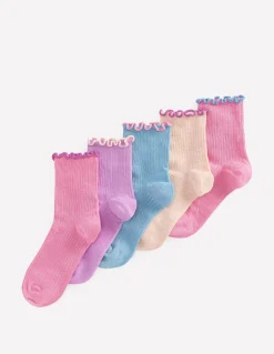 Boden Chaussettes & Collants-5 paires de chaussettes à volants Printemps multi