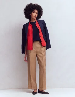 Boden Tenues De Travail|Pantalons-Pantacourt Chiswick à revers Amphore