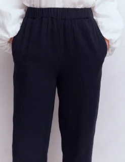 Boden Pantalons-Pantacourt double-étoffe Bleu marine