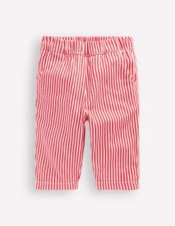 Boden Pantalons & Leggings-Pantalon à enfiler en coton Rayé Rouge
