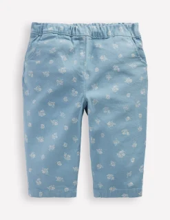 Boden Pantalons & Leggings-Pantalon à enfiler en coton Imprimé floral bleu