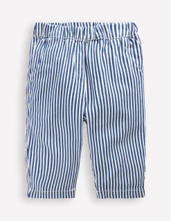 Boden Pantalons & Leggings-Pantalon à enfiler en coton Bleu et Ivoire à Rayures