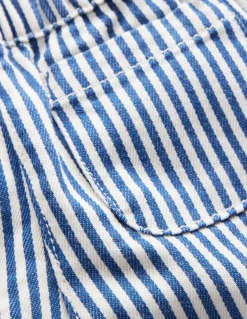 Boden Pantalons & Leggings-Pantalon à enfiler en coton Bleu et Ivoire à Rayures