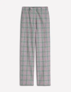 Boden Pantalons-Pantalon ajusté Canonbury Carreaux vert, rose et marron