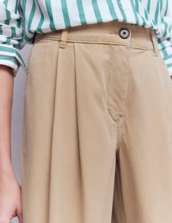 Boden Pantalons-Pantalon ample plissé Gris Pierre