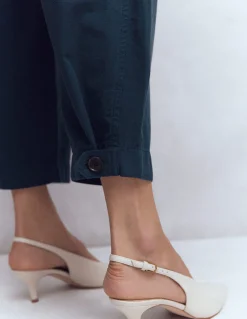 Boden Pantalons-Pantalon ample plissé Bleu marine