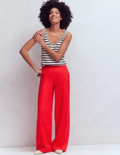 Boden Tenues De Travail|Pantalons-Pantalon Belgravia en lin Rouge coquelicot