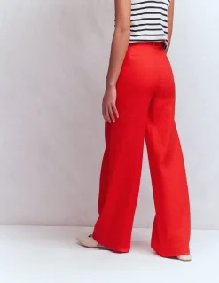 Boden Tenues De Travail|Pantalons-Pantalon Belgravia en lin Rouge coquelicot