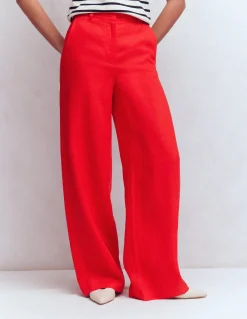 Boden Tenues De Travail|Pantalons-Pantalon Belgravia en lin Rouge coquelicot