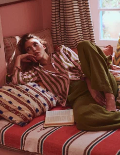 Boden Pantalons-Pantalon Belgravia en lin Vert Olive