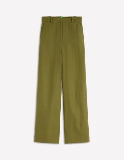 Boden Pantalons-Pantalon Belgravia en lin Vert Olive