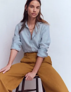 Boden Pantalons-Pantalon Belgravia en lin Pain d'épices