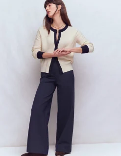 Boden Tenues De Travail|Pantalons-Pantalon Belgravia en point de Rome Bleu marine