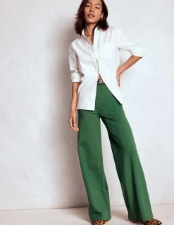 Boden Tenues De Travail|Pantalons-Pantalon Belgravia en point de Rome Vert chasseur
