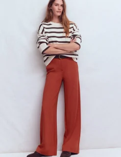 Boden Pantalons|Tenues De Travail-Pantalon Belgravia en point de Rome Orange brûlé