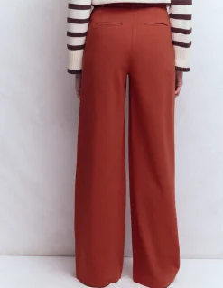 Boden Pantalons|Tenues De Travail-Pantalon Belgravia en point de Rome Orange brûlé